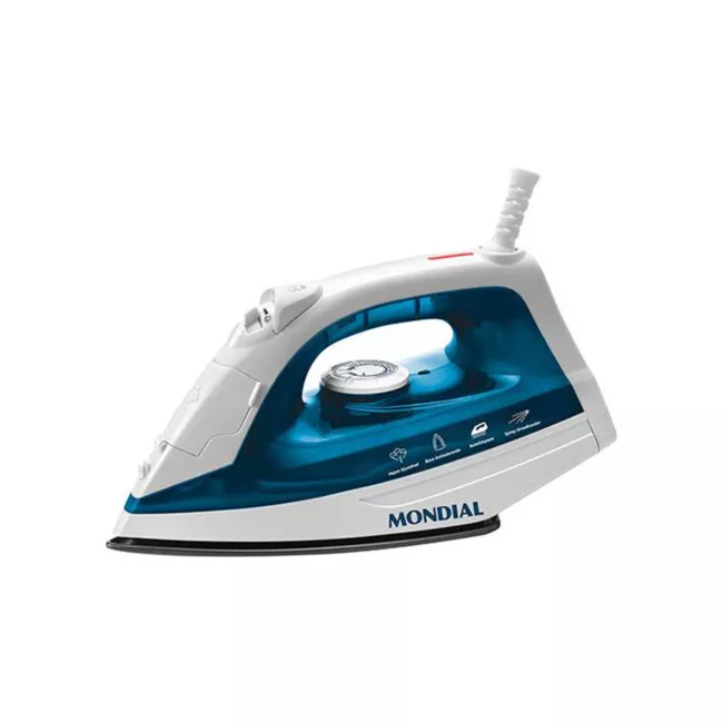 Ferro De Passar A Vapor Mondial F-32 Branco/Azul 110V