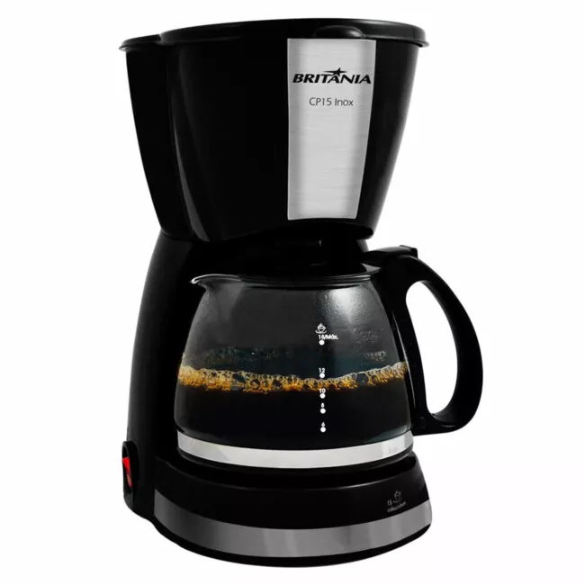 Cafeteira Britânia Cp15 Com Jarra De Vidro Preta 127V