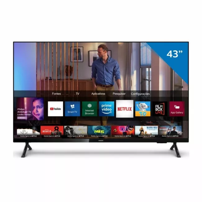 Smart Tv Philips 43” Full Hd Hdr Sem Bordas 43Pfg6825/78