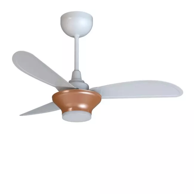 Ventilador De Teto Ventisol Mistral Led Inverter Controle Remoto Bronze Com Branco Bivolt