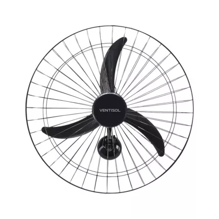 Ventilador De Parede Ventisol Oscilante 60Cm Metal Preto 1400Rpm Bivolt